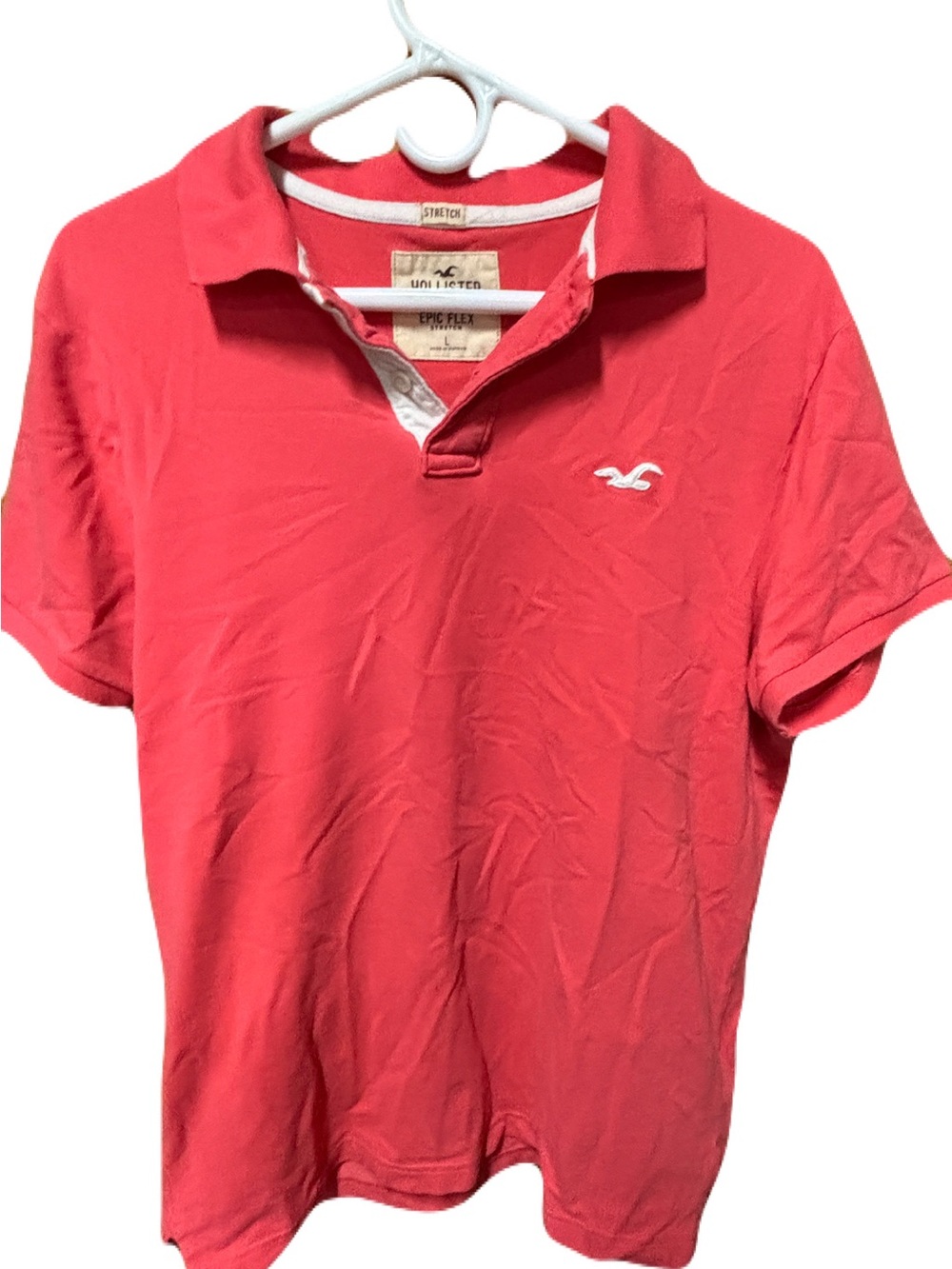 Hollister Women's Vintage Y2K Coral Polo Top